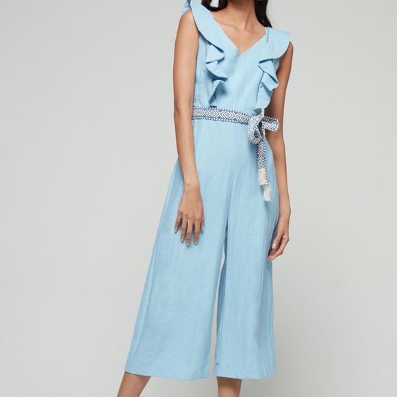 Suncoo // Wide Leg Jumpsuit with Tapestry Tie - Picture 1 of 9